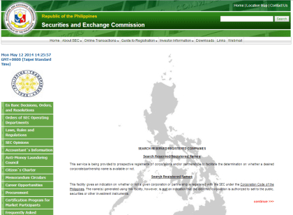 SEC Philippines Search for Registered Company