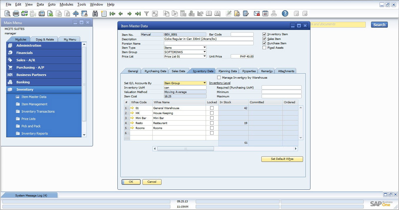 sap b1 transtype list